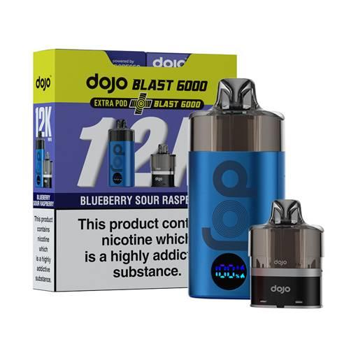 Vaporesso Dojo Blast 6000 Prefilled Pod Vape Kit Blueberry Sour Raspberry 10mg bundle