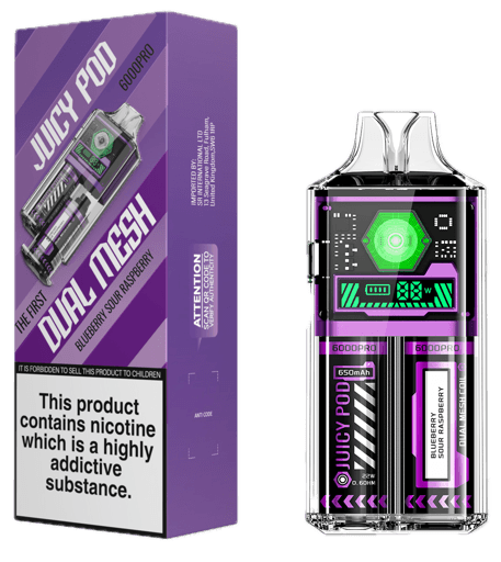 Juicy Pod 6000 Pro Disposable Vape Kit Blue Sour Raspberry